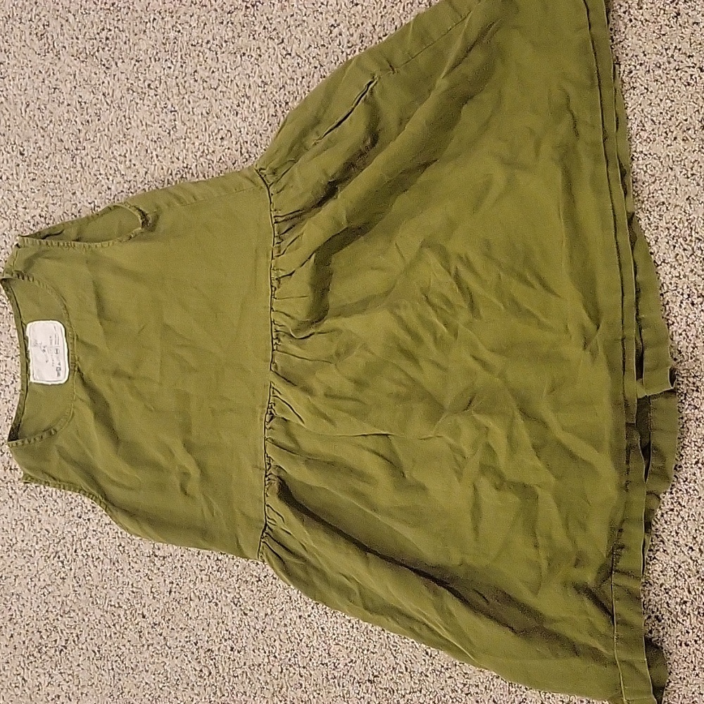 Not Perfect Linen Moss Green Mama Dress Small Medium